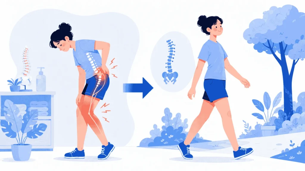Sciatica pain affecting the lower back hip and leg