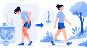 Sciatica pain affecting the lower back hip and leg